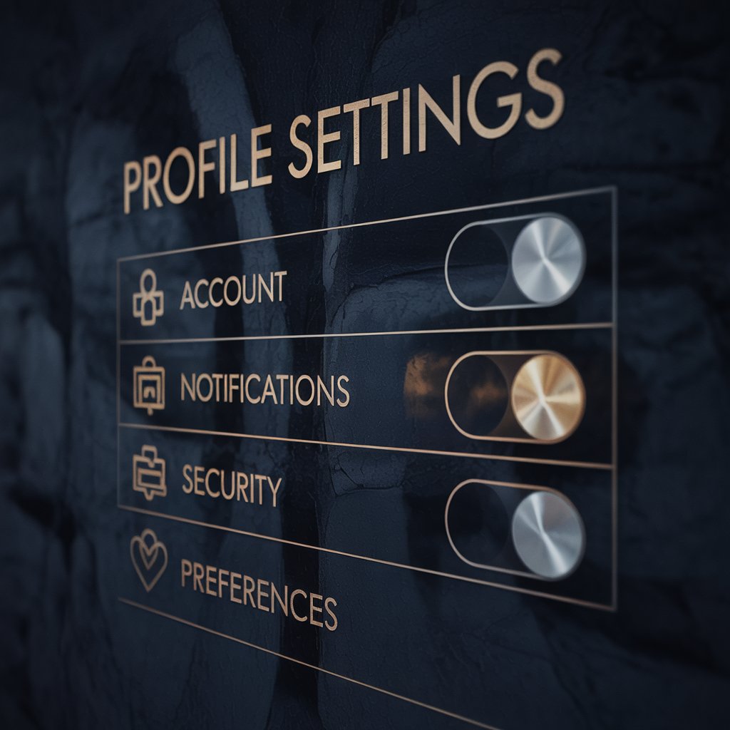 a darkened dashboard interface for a